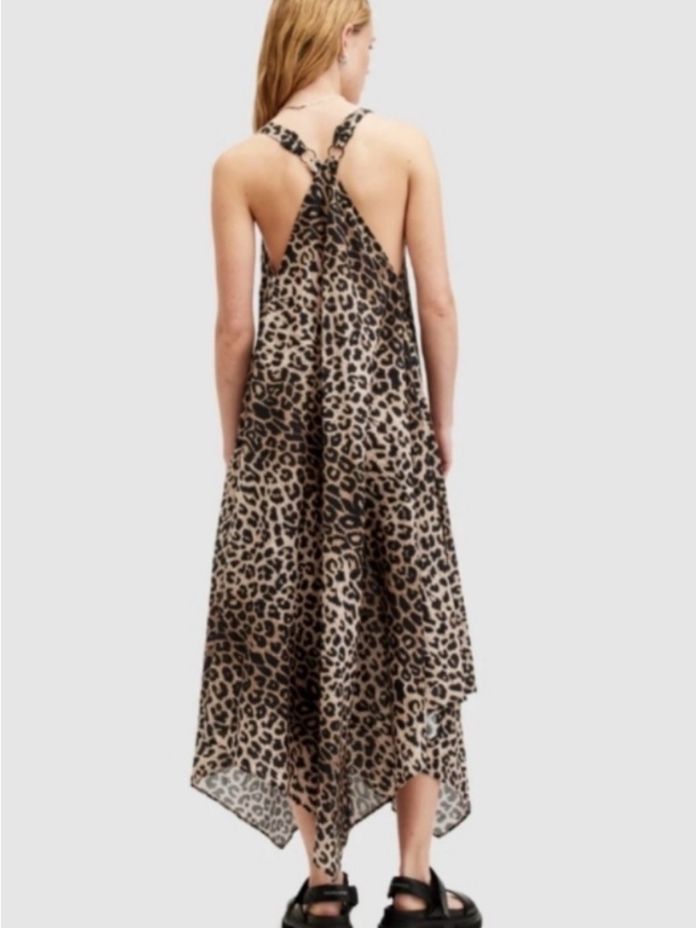 AllSaints Lil Leppo Leopard Racerback Maxi Dress